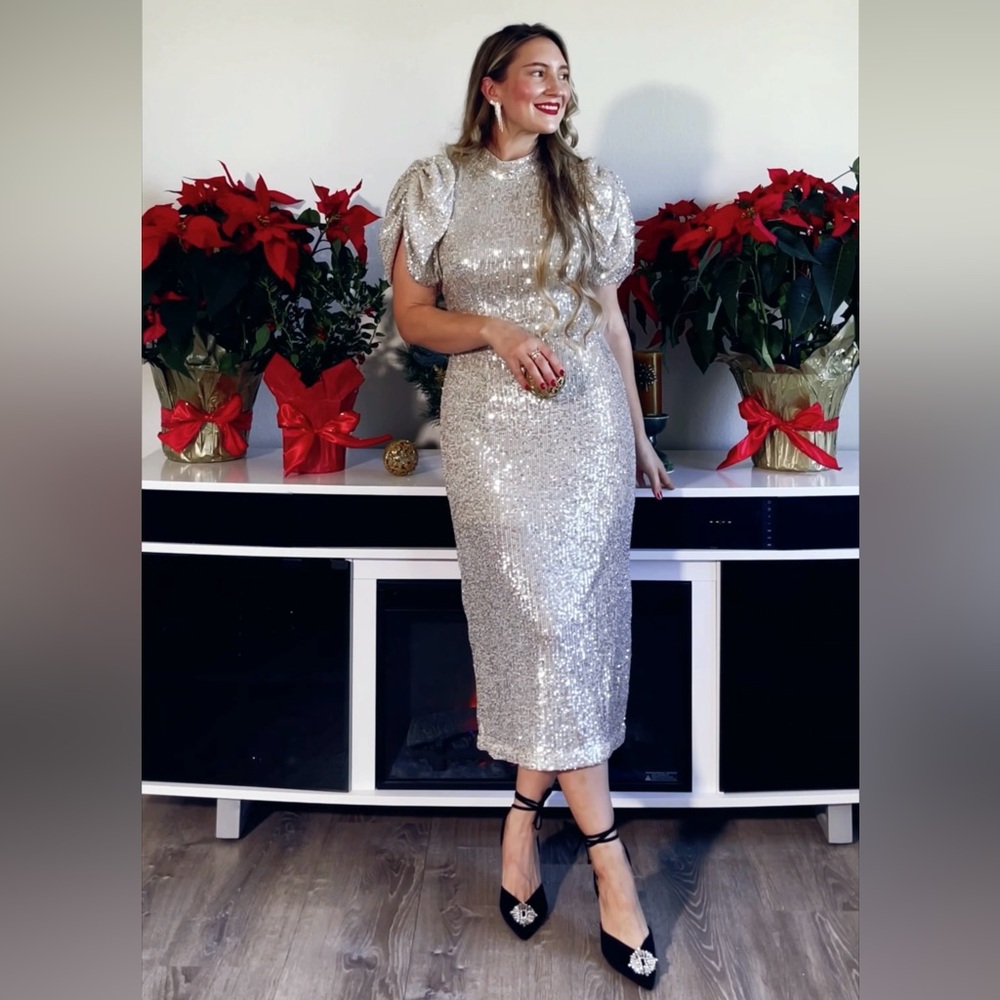 H&M Glittering Gold Sequin Dress